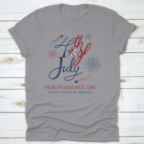 4Th Of July Independence Day Lettering Design United States Of America